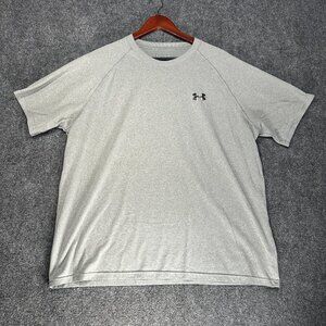 Under Armour Tee Shirt Mens Large Loose Fit Heat Gear Gray Short Sleeve Crew